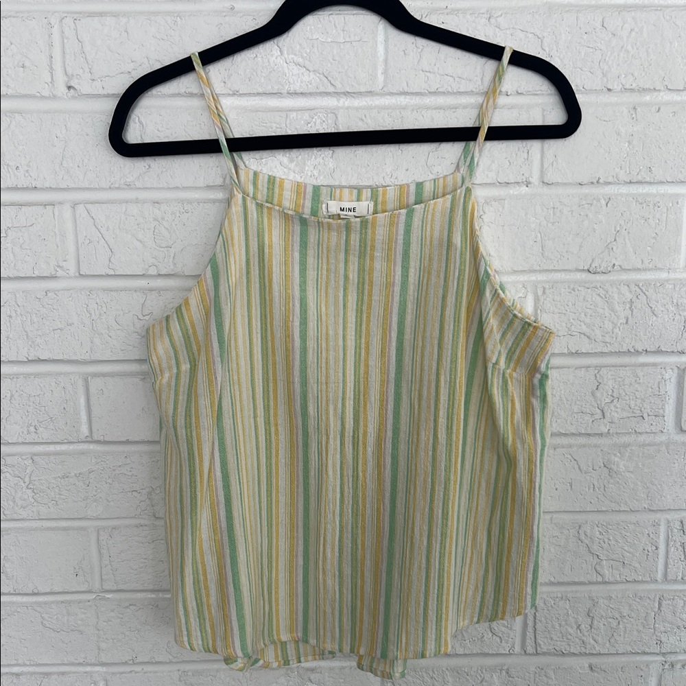 Mine Green and Yellow Boxy Camisole Top